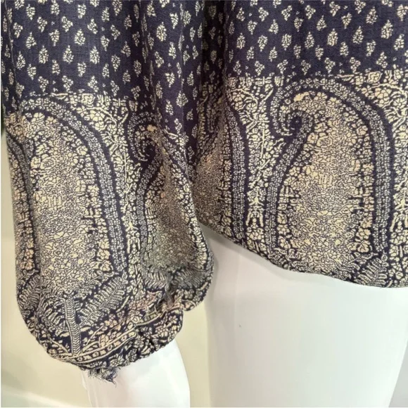 Lucky Brand Sheer Crinkled Print Peasant Tunic Top Bundle Size M Long Sleeve Y2K - Picture 8 of 16